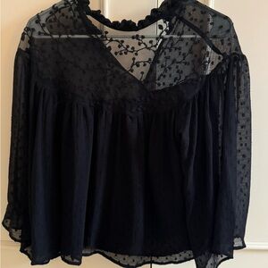 Zara Flowy Black Lace Women's Top